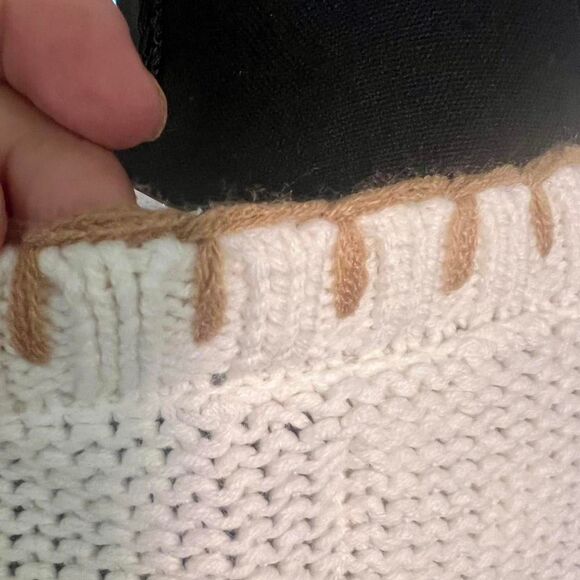 Vintage-havana Women's Cream and Tan Sweater NWT Size L - Picture 4 of 8